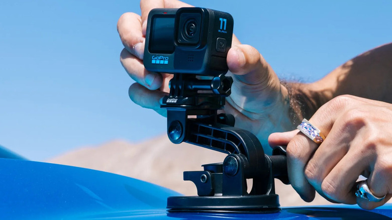 GoPro mounted on car