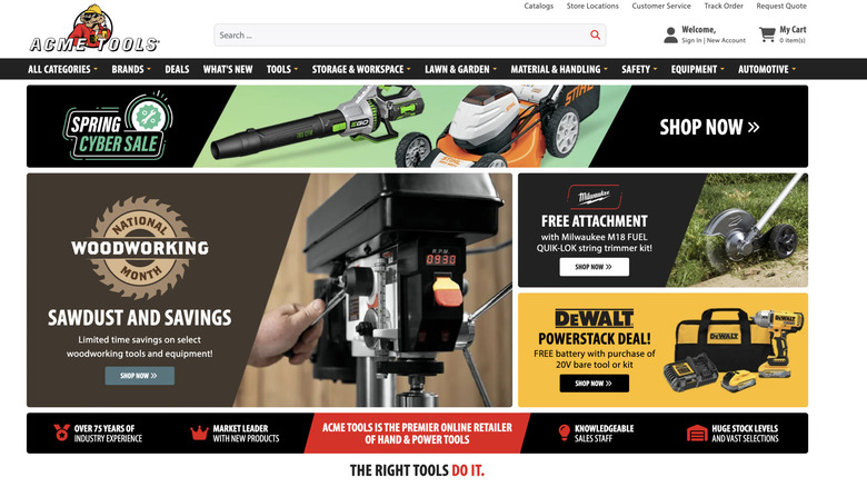 Acme Tools homepage