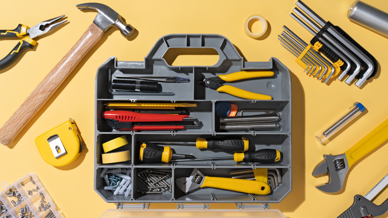 a tool tray and tools