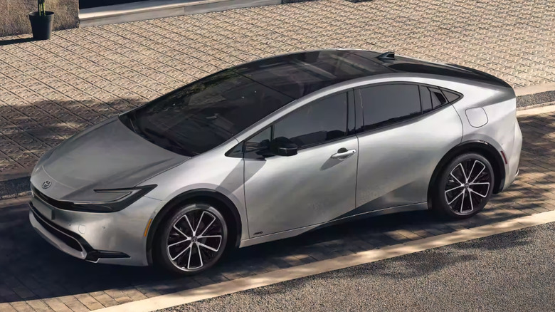 Silver 2023 Toyota Prius parked