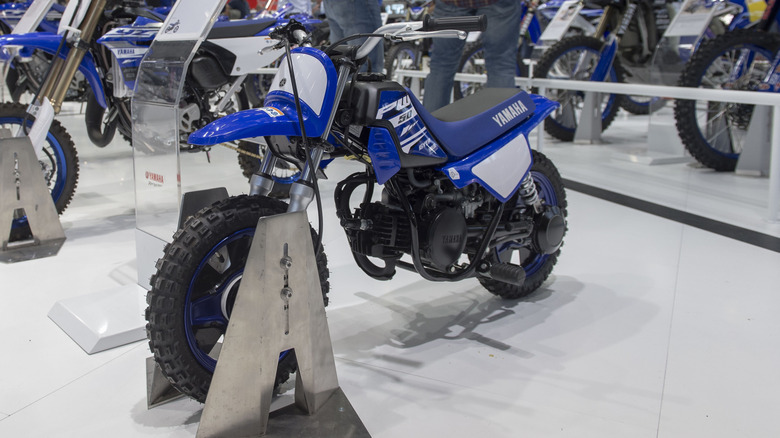 The Yamaha PW 50 at a motorcycle trade fair