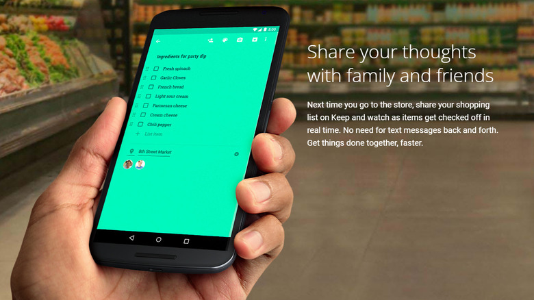 Google keep on a smartphone