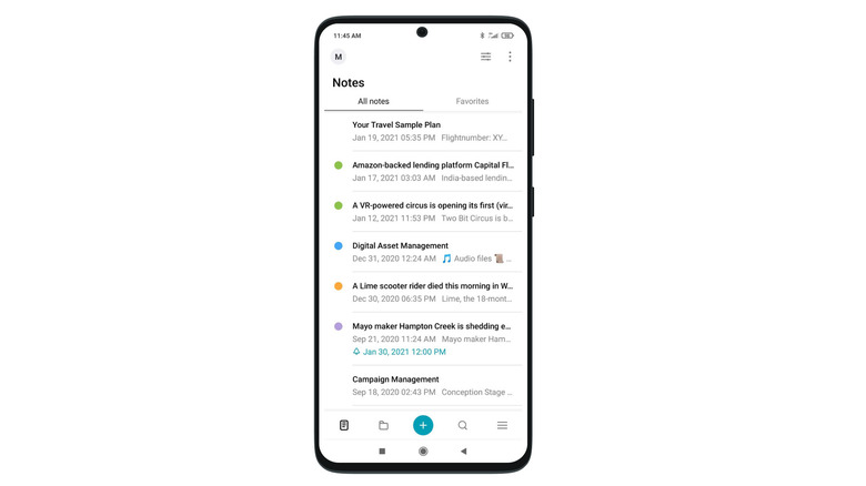 nimus note on android phone