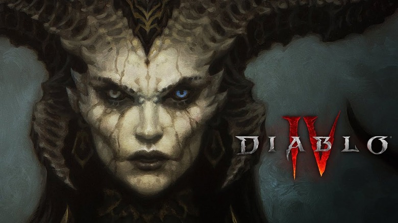 Diablo IV video game title screen artwork
