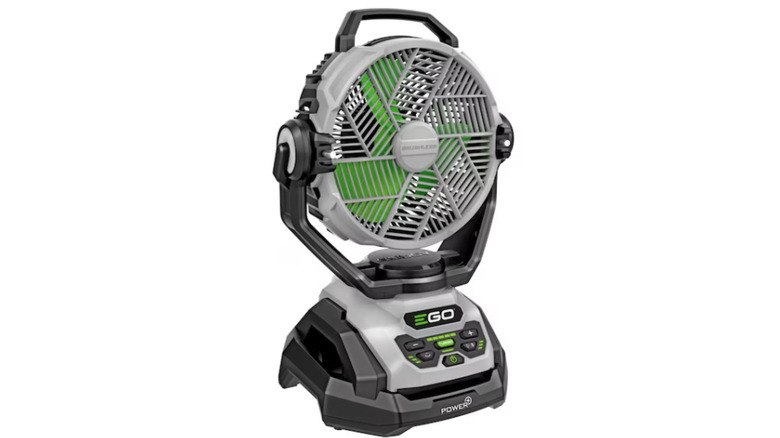EGO POWER+ 10 Oscillating Misting Fan on display