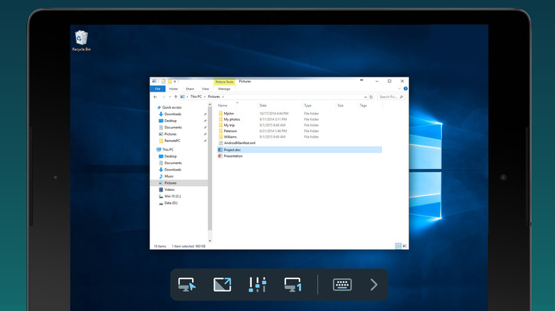 RemotePC on Android tablet