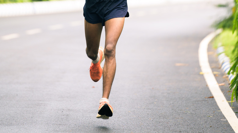 person running in street