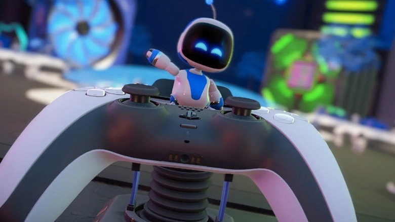 Astro Bot with a DualSense controller
