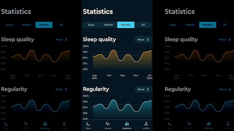 Sleep Cycle app statistics screen