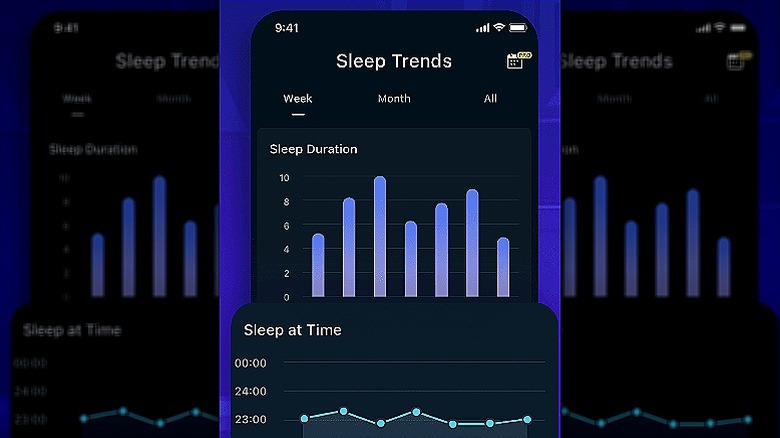 Sleep Monitor app sleep trends screen