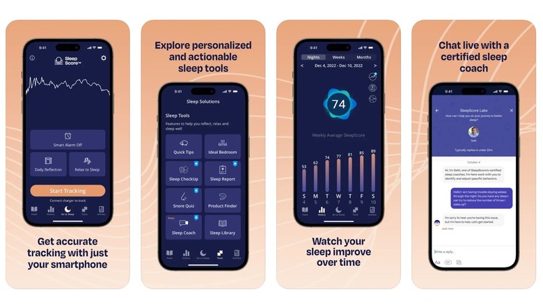 SleepScore iOS app screenshots