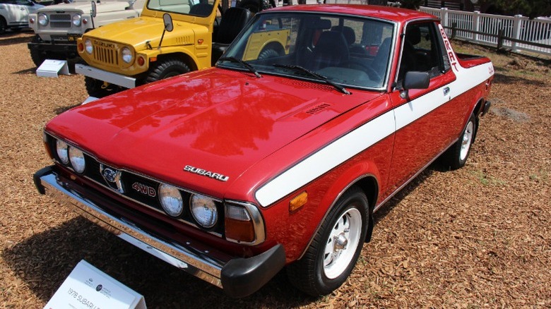 A red1978 Subaru Brumby Pickup