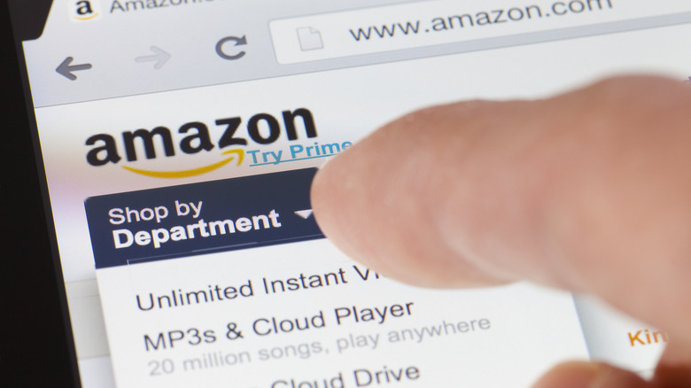Amazon department menu smartphone