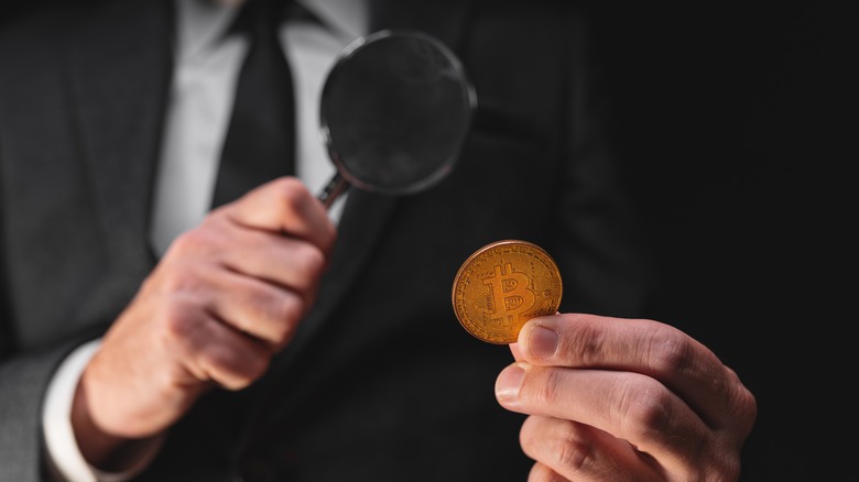 Illustration of investigating a crypto token. 