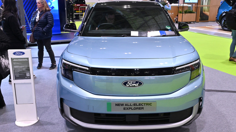 Front view of Ford Explorer EV.