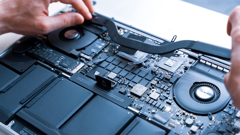 Fans inside a laptop