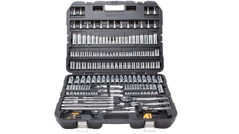 Tools placed in black storage case