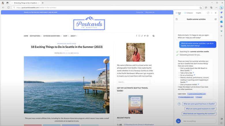 Bing AI chatbot Edge sidebar