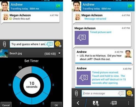 Blackberry's BBM learns from Snapchat, adds vanishing/retractable messages
