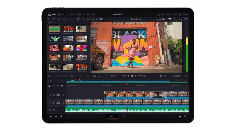 DaVinci Resolve on iPad screen