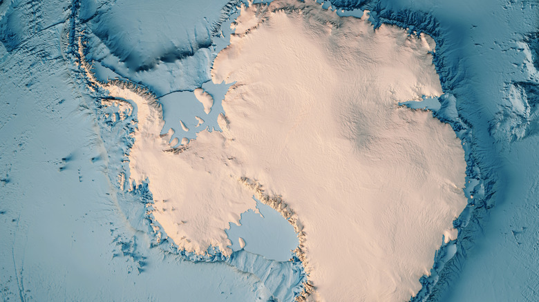 3d render of antarctica as seen from space