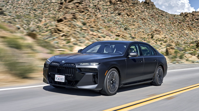 BMW i7 EV driving