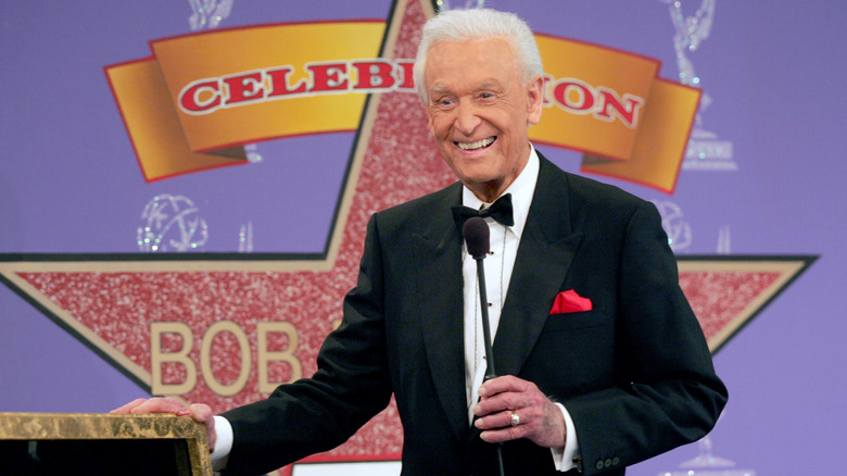 Bob Barker with microphone