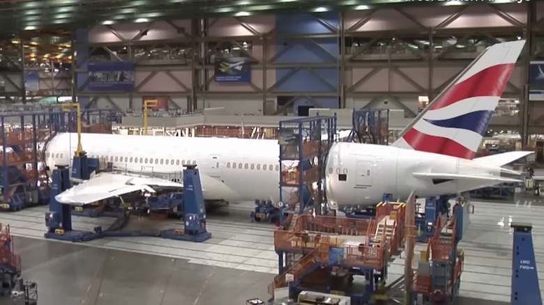 Plane assembly in a manufacturing plant
