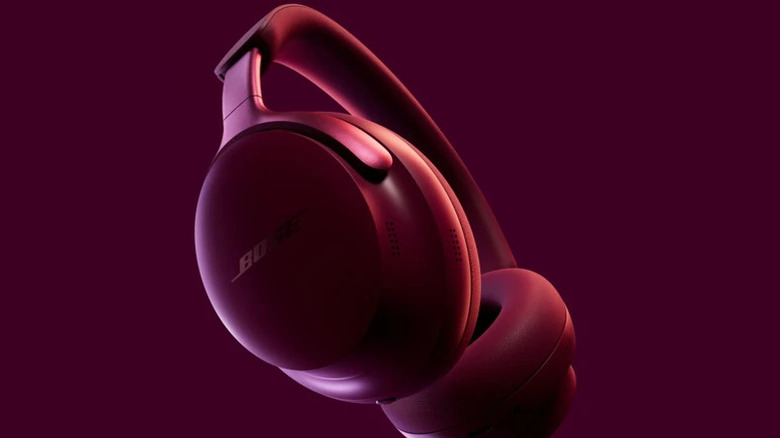 Bose headphones over a purple background