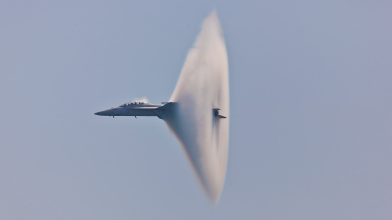 Jet producing a sonic boom