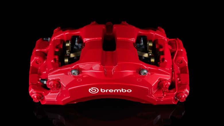 Overhead view of the Brembo Boldika calipers