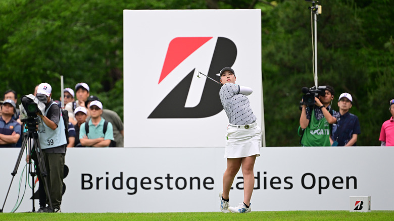 Golfer Rio Take competes at the Bridgestone Ladies Open
