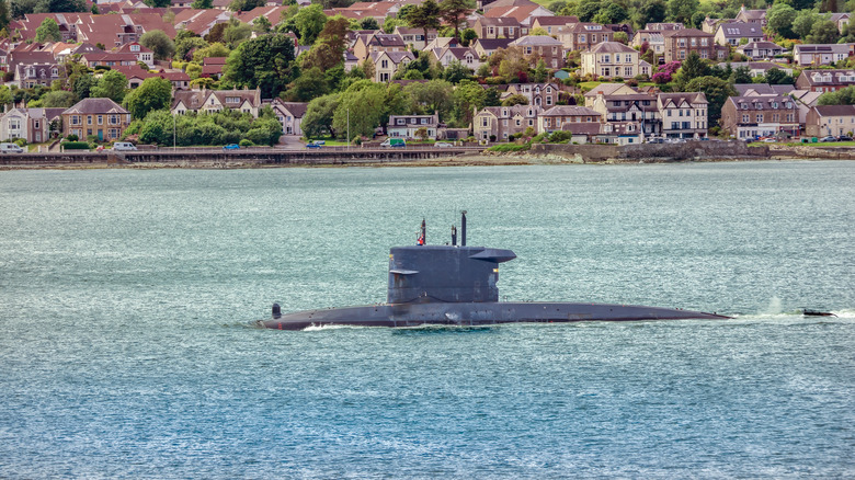 Submarine in water in Scotland