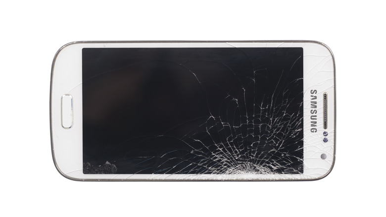 Samsung phone with broken screen