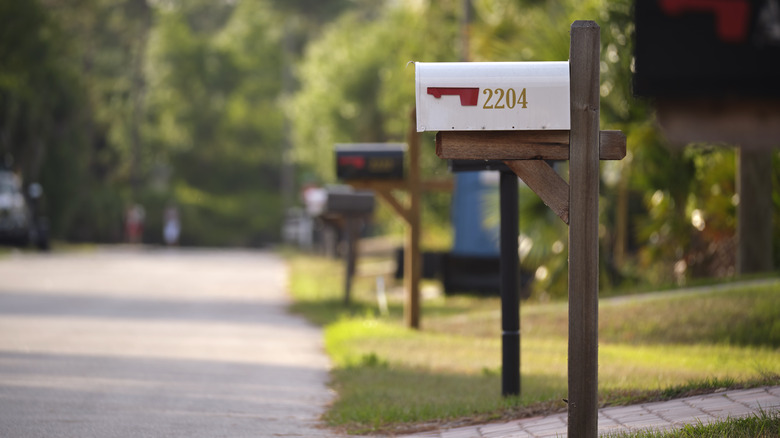 mailboxes on a suburban street