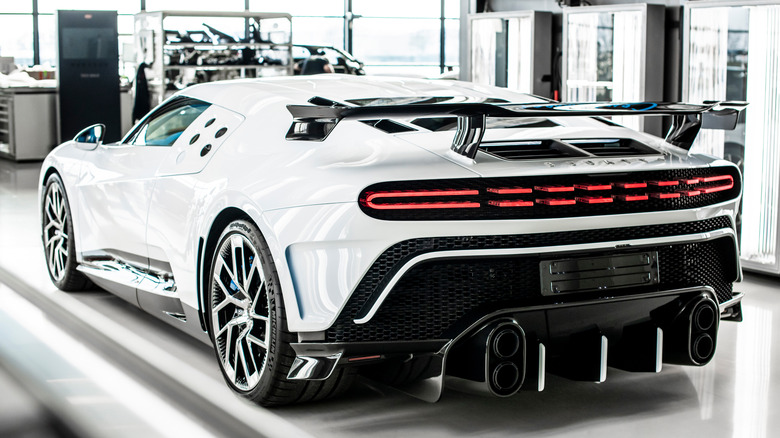 Bugatti Centodieci rear end in showroom