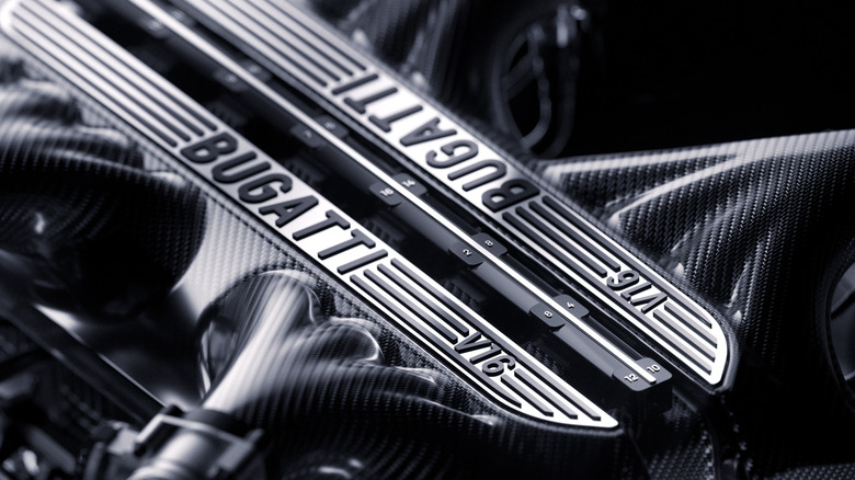 Bugatti V16 engine cover logo