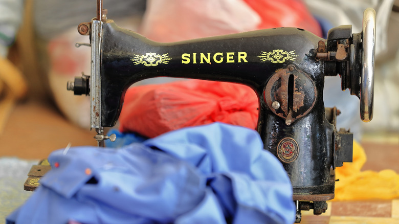 a vintage Singer sewing machine