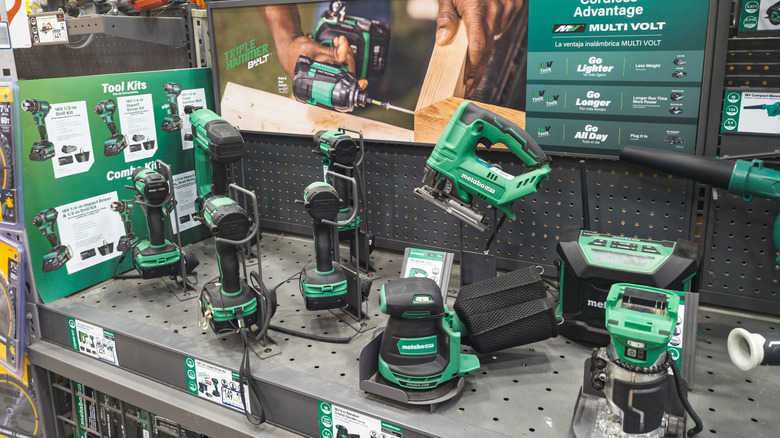 Metabo HPT tools on display