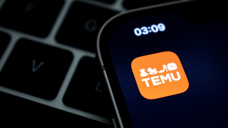 iPhone with Temu app