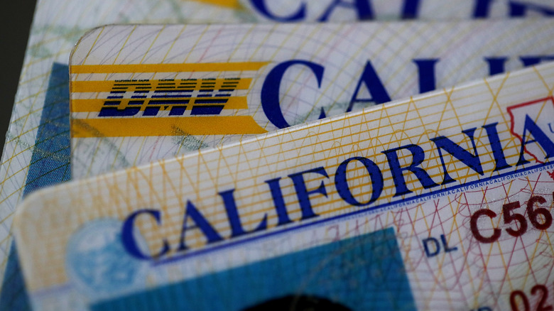A stack of California driver's licenses