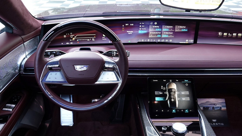 2025 Cadillac Celestiq steering wheel and dash detail