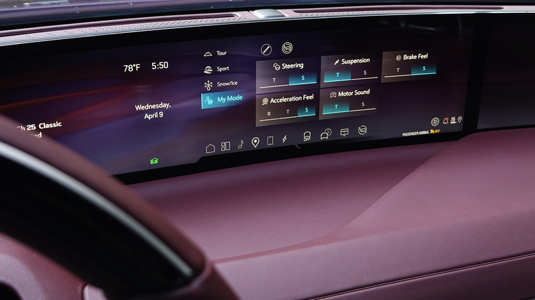 2025 Cadillac Celestiq drive modes screen
