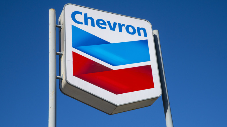 Chevron gas station sign