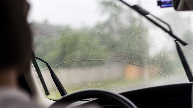 foggy car windshield