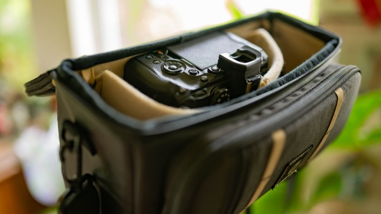 Camera in camera bag