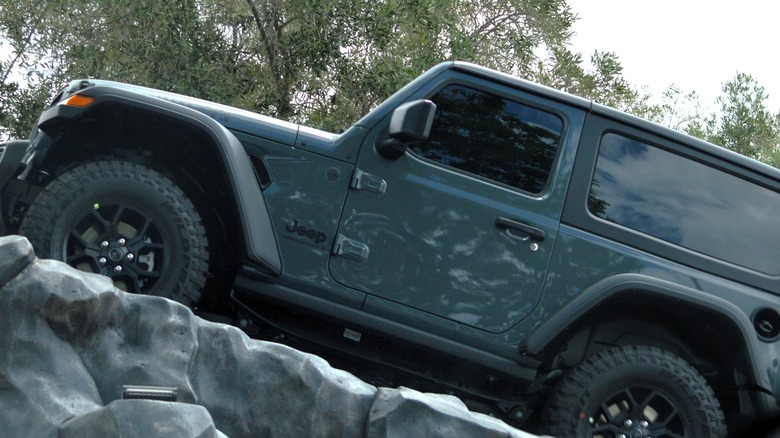 Jeep Wrangler on a slope