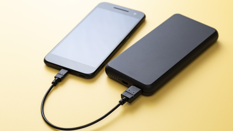 a smartphone and a power bank