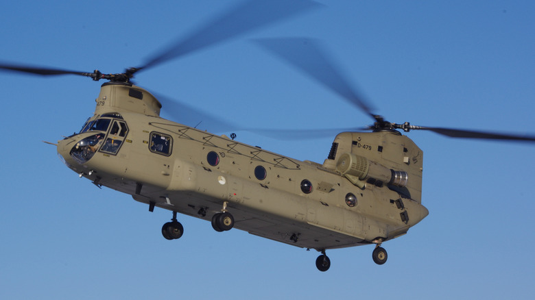 CH-47 Chinook helicopter in flight