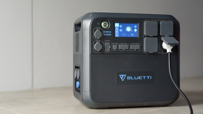 Bluetti AC200Max plugged in and charging